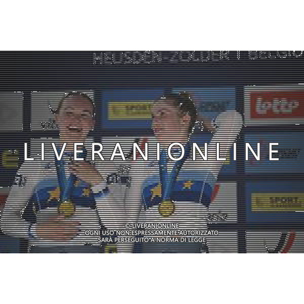 16-02-2025 European Championships Elite Women Track; Giornata 05; 2025, Olanda; Van Belle, Lisa; Van Der Duin, Maike; Zolder Velodromo; ©SIROTTI - AGENZIA ALDO LIVERANI SAS