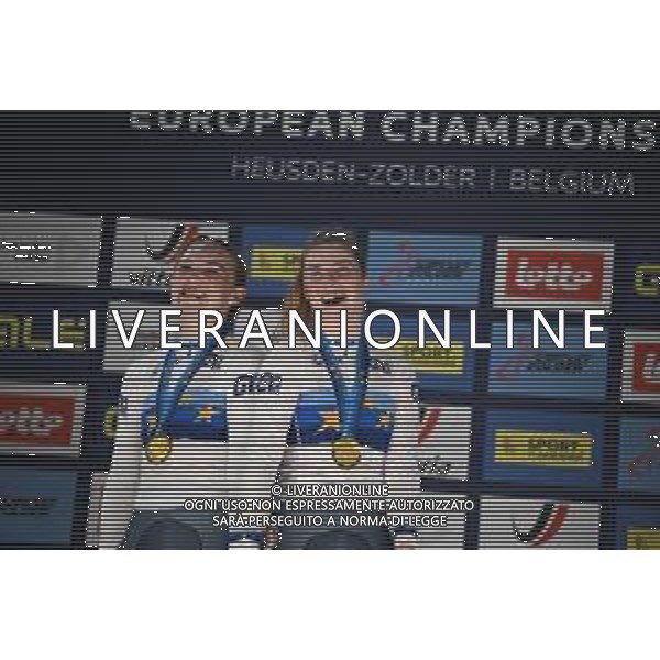16-02-2025 European Championships Elite Women Track; Giornata 05; 2025, Olanda; Van Belle, Lisa; Van Der Duin, Maike; Zolder Velodromo; ©SIROTTI - AGENZIA ALDO LIVERANI SAS