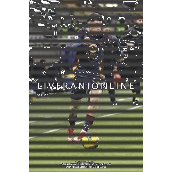 Matías Soulé of AS Roma play the ball during Parma FC vs AS Roma, 25° Serie A Enilive 2024-25 game at Ennio Tardini stadium in Parma (PR), Italy, on February 16, 2025. (Photo by Davide Casentini) AG ALDO LIVERANI SAS