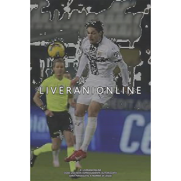 Matteo Cancellieri of Parma AC heads the ball during Parma FC vs AS Roma, 25° Serie A Enilive 2024-25 game at Ennio Tardini stadium in Parma (PR), Italy, on February 16, 2025. (Photo by Davide Casentini) AG ALDO LIVERANI SAS