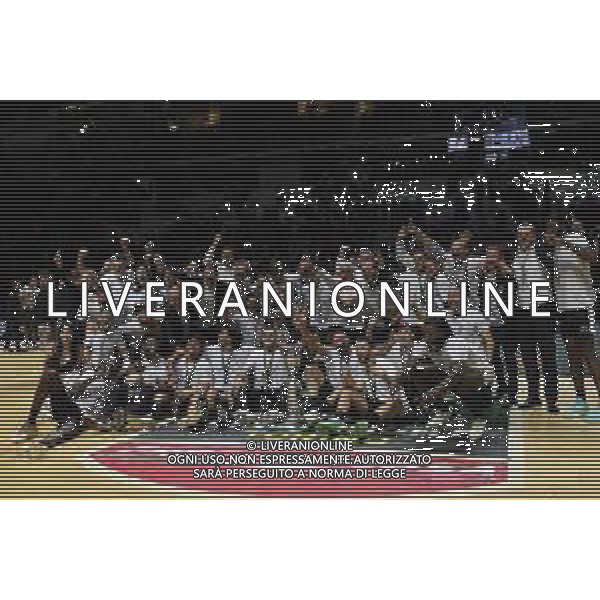 Torino 16.02.2025 Inalpi Arena ©Manuela Viganti/Agenzia Aldo Liverani Final Eight Coppa Italia Basket 2025 Finale EA7 Emporio Armani Milano vs Dolomiti Energia Trentino Nella foto: dolomiti energia trentina vincitore della coppa italia