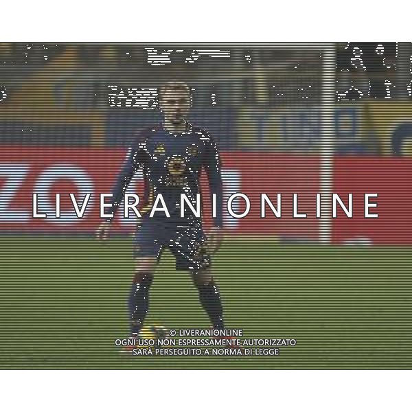 Victor Nelsson of AS Roma play the ball during Parma FC vs AS Roma, 25° Serie A Enilive 2024-25 game at Ennio Tardini stadium in Parma (PR), Italy, on February 16, 2025. (Photo by Davide Casentini)- AGENZIA ALDO LIVERANI SAS