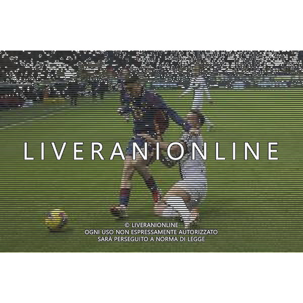 Matias Soule’ of AS Roma battle for the ball with Emanuele Valeri of Parma AC during Parma FC vs AS Roma, 25° Serie A Enilive 2024-25 game at Ennio Tardini stadium in Parma (PR), Italy, on February 16, 2025. (Photo by Davide Casentini)- AGENZIA ALDO LIVERANI SAS