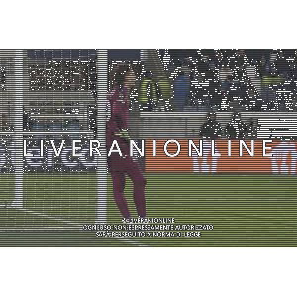 Marco Carnesecchi of Atalanta BC. expresses disappointment after 3° goal during Atalanta BC vs Club Brugge, Knockout phase play-offs of Chanpions League 2024-25 2°leg, game at Gewiss stadium in Bergamo (BG), Italy, on February 18, 2025. (Photo by Davide Casentini)- AGENZIA ALDO LIVERANI SAS