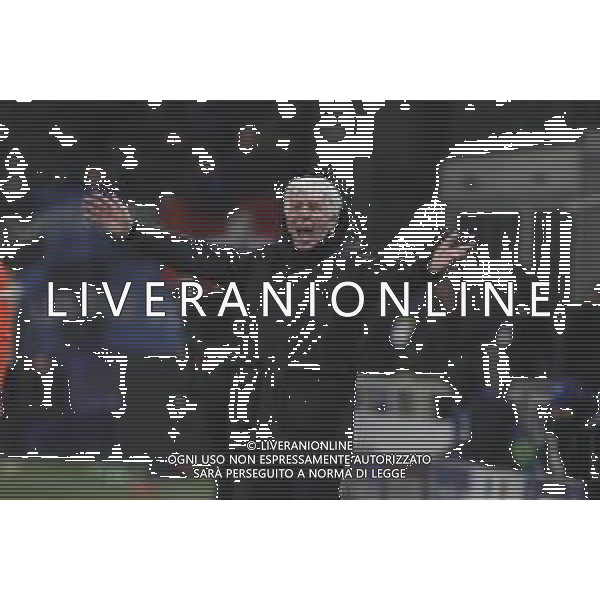 Gian Piero Gasperini Head Coach of Atalanta BC gestures during Atalanta BC vs Club Brugge, Knockout phase play-offs of Chanpions League 2024-25 2°leg, game at Gewiss stadium in Bergamo (BG), Italy, on February 18, 2025. (Photo by Davide Casentini)- AGENZIA ALDO LIVERANI SAS