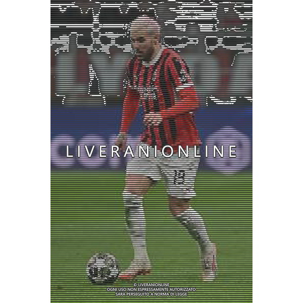 Milan vs Feyenoord nella foto Theo Hernandez (Milan) Milano 18-02-2025 Stadio Giuseppe Meazza - San Siro UEFA Champions League playoff gara di ritorno foto Roberto Garavaglia/Agenzia Aldo Liverani sas