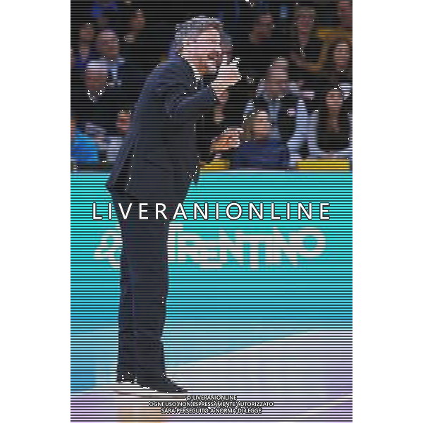 Reggio Calabria 23/02/2025 PalaCalafiore. Qualificazioni EuroBasket 2025 Italia vs Ungheria. In foto Il Coach dell\'Italia Gianmarco Pozzecco Foto Pasquale Garreffa/Agenzia Liverani Sas AGENZIA ALDO LIVERANI SAS