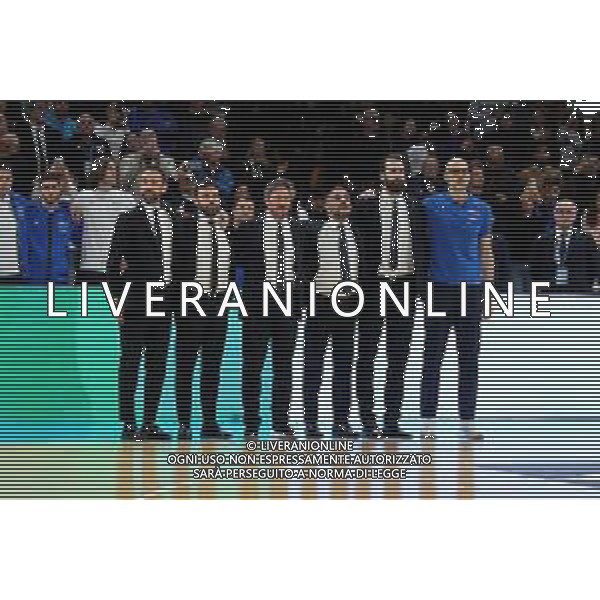 Reggio Calabria 23/02/2025 PalaCalafiore. Qualificazioni EuroBasket 2025 Italia vs Ungheria. In foto Il coach Gianmarco Pozzecco Italia con lo staff tecnico. Foto Pasquale Garreffa/Agenzia Liverani Sas AGENZIA ALDO LIVERANI SAS