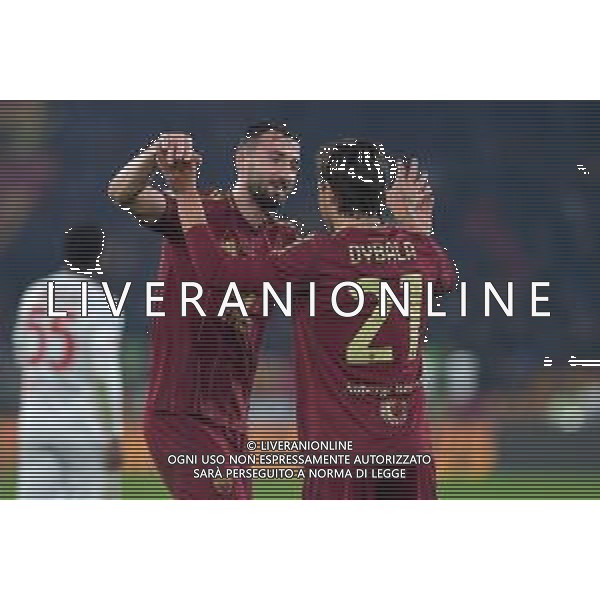 Roma vs Monza Campionato Serie A Enilive - 26 Giornata Stadio Olimpico - Roma 24-02-2025 nella foto Esultanza Cristante e Dybala ©Federico Gaetano - AGENZIA ALDO LIVERANI SAS
