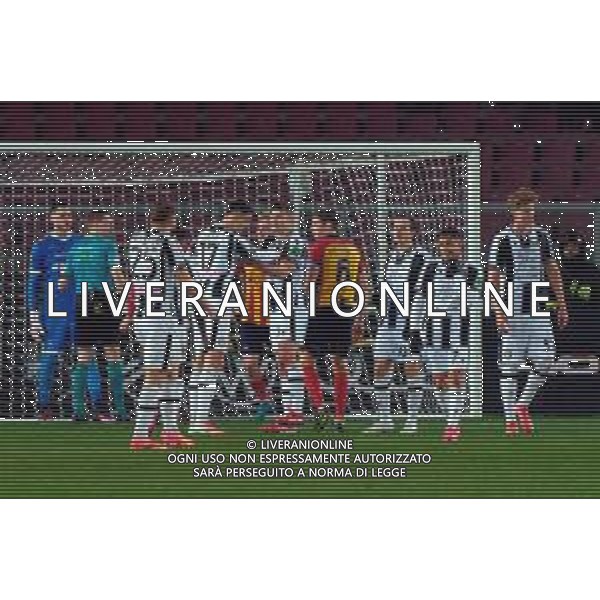 TVEM February 21, 2025 Lecce, Italy - US Lecce vs Udinese Calcio - Italian soccer serie A 2024/25 - Via Del Mare Stadium. In the pic: Lorenzo Lucca and Jaka Bijol of Udinese Calcio discuss foto emmanuele mastrodonato-ag aldo liverani sas