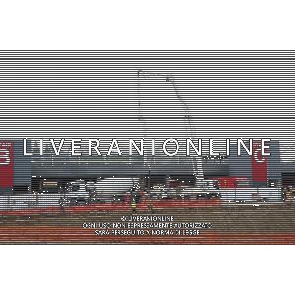 25-02-2025 IMOLA- AUTODROMO DI IMOLA NELLA FOTO LA COSTRUZIONE DI UN MURO AL PADDOCK FOTO GIANNI SANNA-AG ALDO LIVERANI SAS