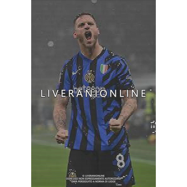 Inter vs Lazio nella foto Marko Arnautovic (Inter) esultanza dopo il gol dell\'1 a 0 Milano 25-02-2025 Stadio Giuseppe Meazza - San Siro Coppa Italia Frecciarossa - quarti di finale foto Roberto Garavaglia/Agenzia Aldo Liverani sas- AGENZIA ALDO LIVERANI SAS