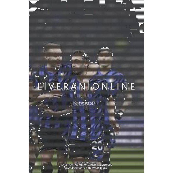 ESULTANZA HAKAN CALHANOGLU DOPO GOL SU RIGORE CON DAVIDE FRATTESI -INTER - LAZIO Coppa Italia Frecciarossa - quarti di finale 25.02.2025 ©PAOLO GIAMPIETRI - AGENZIA ALDO LIVERANI SAS