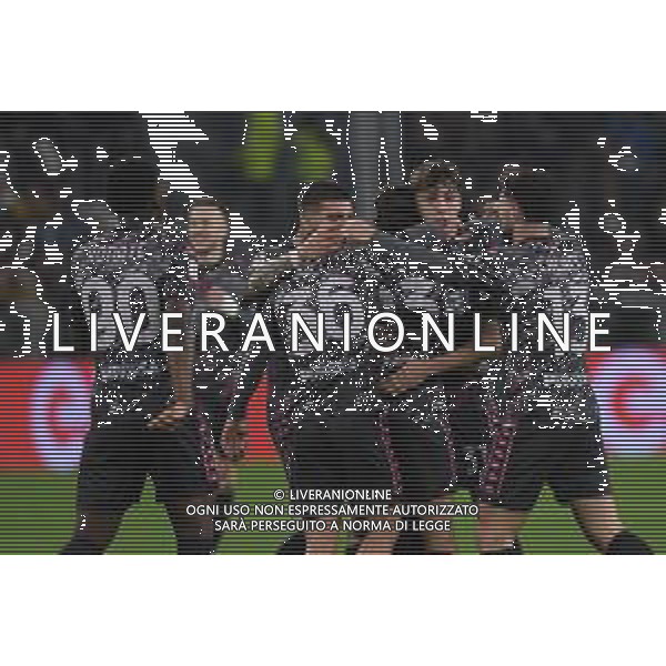 TVMV-Torino 26.02.2025 Allianz Stadium ©Manuela Viganti/Agenzia Aldo Liverani Juventus vs Empoli Quarti di Finale Coppa Italia Frecciarossa 2024/2025 Nella foto: esultanza empoli dopo il gol di youssef maleh ©Viganti - AGENZIA ALDO LIVERANI SAS
