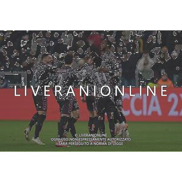 TVMV-Torino 26.02.2025 Allianz Stadium ©Manuela Viganti/Agenzia Aldo Liverani Juventus vs Empoli Quarti di Finale Coppa Italia Frecciarossa 2024/2025 Nella foto: festa empoli a fine gara ©Viganti - AGENZIA ALDO LIVERANI SAS