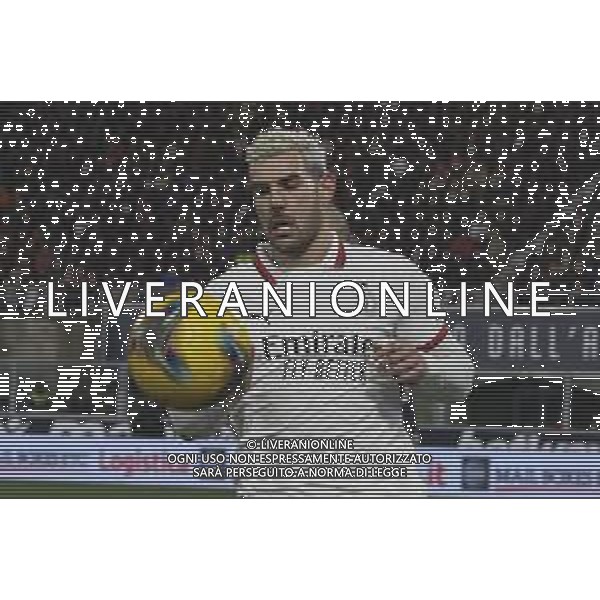 Theo Hernandez of AC Milan. play the ball during Bologna BFC vs AC Milan, 9° Serie A Enilive 2024-25 game at Renato Dall\'Ara stadium in Bologna (BO), Italy, on February 27, 2025. (Photo by Davide Casentini)- AGENZIA ALDO LIVERANI SAS