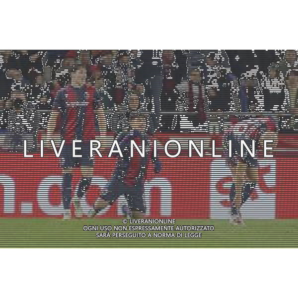 Santiago Castro of Bologna FC celebrates after scoring goal during Bologna BFC vs AC Milan, 9° Serie A Enilive 2024-25 game at Renato Dall\'Ara stadium in Bologna (BO), Italy, on February 27, 2025. (Photo by Davide Casentini)- AGENZIA ALDO LIVERANI SAS