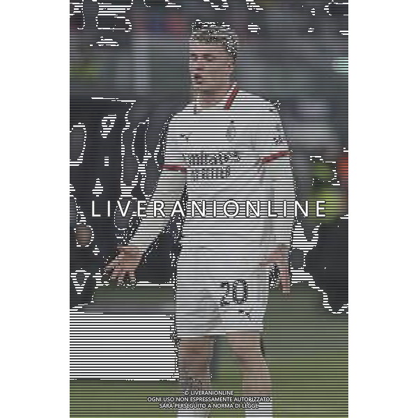 Alejandro Jimenez of AC Milan. expresses disappointment during Bologna BFC vs AC Milan, 9° Serie A Enilive 2024-25 game at Renato Dall\'Ara stadium in Bologna (BO), Italy, on February 27, 2025. (Photo by Davide Casentini)- AGENZIA ALDO LIVERANI SAS