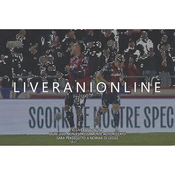 Dan Ndoye of Bologna FC celebrates after scoring goal during Bologna BFC vs AC Milan, 9° Serie A Enilive 2024-25 game at Renato Dall\'Ara stadium in Bologna (BO), Italy, on February 27, 2025. (Photo by Davide Casentini)- AGENZIA ALDO LIVERANI SAS