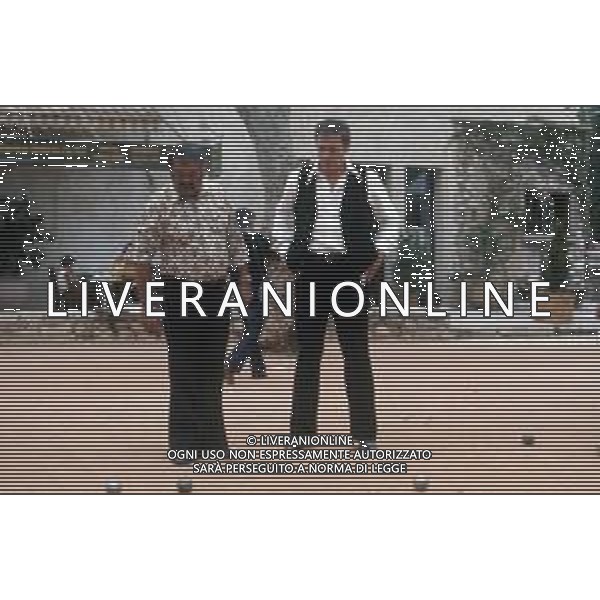 DIAP-RETROSPETTIVA YVES MONTAND ATTORE NELLA FOTO YVES MONTAND NELL\'ANNO 1973 GIOCA A BOCCE POINT SAINT PAUL DE VENCE AG ALDO LIVERANI SAS 