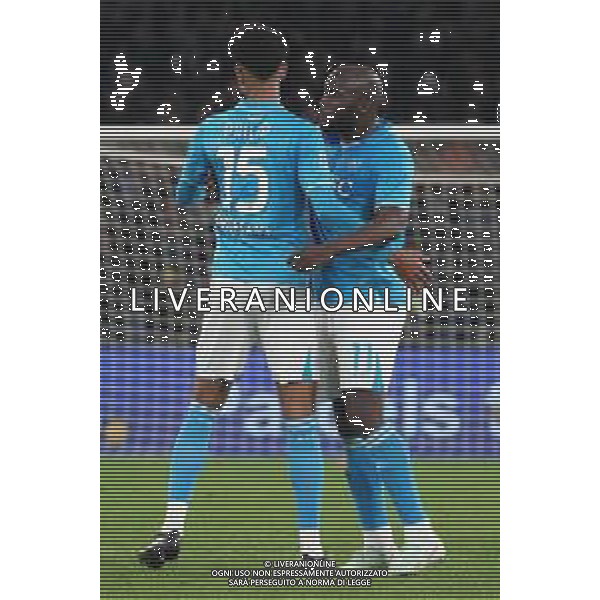 NAPOLI - INTER CAMPIONATO CALCIO SERIE A 01.03.2025 Nella foto: esultanza dopo il gol del pareggio di Philip Billing con romelu lukaku Foto Mosca, Ag.Liverani- AGENZIA ALDO LIVERANI SAS