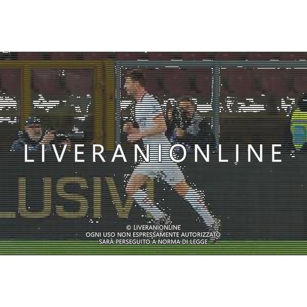 TVEM March 8, 2025 Lecce, Italy - US Lecce vs AC Milan - Italian soccer serie A 2024/25 - Via Del Mare Stadium. In the pic: Matteo Gabbia of AC Milan celebrates after scoring a goal that was after disallowed ©Emmanuele Mastrodonato - AGENZIA ALDO LIVERANI SAS