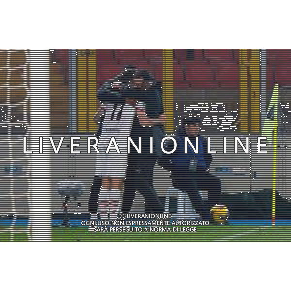TVEM March 8, 2025 Lecce, Italy - US Lecce vs AC Milan - Italian soccer serie A 2024/25 - Via Del Mare Stadium. In the pic: Christian Pulisic of AC Milan celebrates after scoring a goal with teammates ©Emmanuele Mastrodonato - AGENZIA ALDO LIVERANI SAS