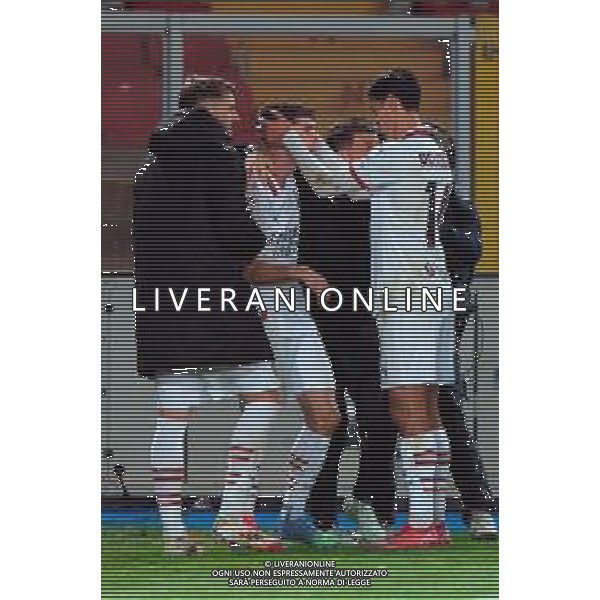 TVEM March 8, 2025 Lecce, Italy - US Lecce vs AC Milan - Italian soccer serie A 2024/25 - Via Del Mare Stadium. In the pic: Christian Pulisic of AC Milan celebrates after scoring a goal with Tijjani Reijnders of AC Milan ©Emmanuele Mastrodonato - AGENZIA ALDO LIVERANI SAS