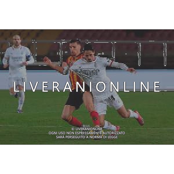 TVEM March 8, 2025 Lecce, Italy - US Lecce vs AC Milan - Italian soccer serie A 2024/25 - Via Del Mare Stadium. In the pic: Frederic Guilbert of US Lecce in action against Tijjani Reijnders of AC Milan ©Emmanuele Mastrodonato - AGENZIA ALDO LIVERANI SAS