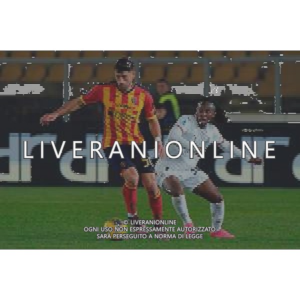 TVEM March 8, 2025 Lecce, Italy - US Lecce vs AC Milan - Italian soccer serie A 2024/25 - Via Del Mare Stadium. In the pic: Santiago Pierotti of US Lecce in action against Warren Bondo of AC Milan ©Emmanuele Mastrodonato - AGENZIA ALDO LIVERANI SAS
