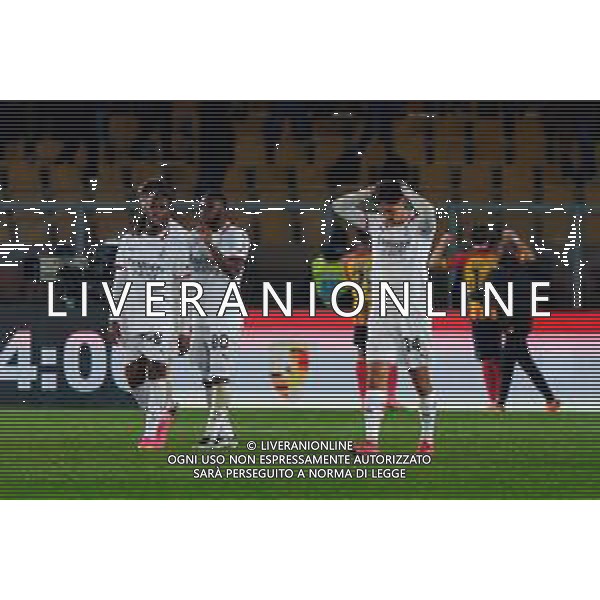TVEM March 8, 2025 Lecce, Italy - US Lecce vs AC Milan - Italian soccer serie A 2024/25 - Via Del Mare Stadium. In the pic: the AC Milan players disappointed ©Emmanuele Mastrodonato - AGENZIA ALDO LIVERANI SAS