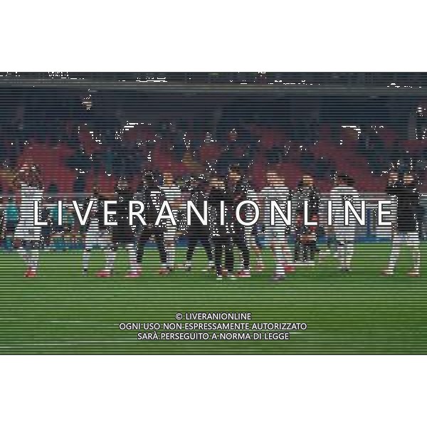 TVEM March 8, 2025 Lecce, Italy - US Lecce vs AC Milan - Italian soccer serie A 2024/25 - Via Del Mare Stadium. In the pic: the AC Milan players applauds fans ©Emmanuele Mastrodonato - AGENZIA ALDO LIVERANI SAS