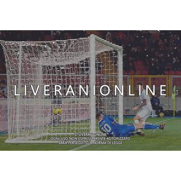 TVEM March 8, 2025 Lecce, Italy - US Lecce vs AC Milan - Italian soccer serie A 2024/25 - Via Del Mare Stadium. In the pic: Christian Pulisic of AC Milan scores a goal of 2-3 ©Emmanuele Mastrodonato - AGENZIA ALDO LIVERANI SAS