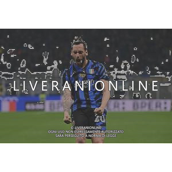 Inter vs Monza nella foto Hakan Calhanoglu (Inter) esultanza dopo il gol del 2 a 2 Milano 08-03-2025 Stadio Giuseppe Meazza - San Siro Campionato Serie A Enilive - 28a giornata foto Roberto Garavaglia/Agenzia Aldo Liverani sas