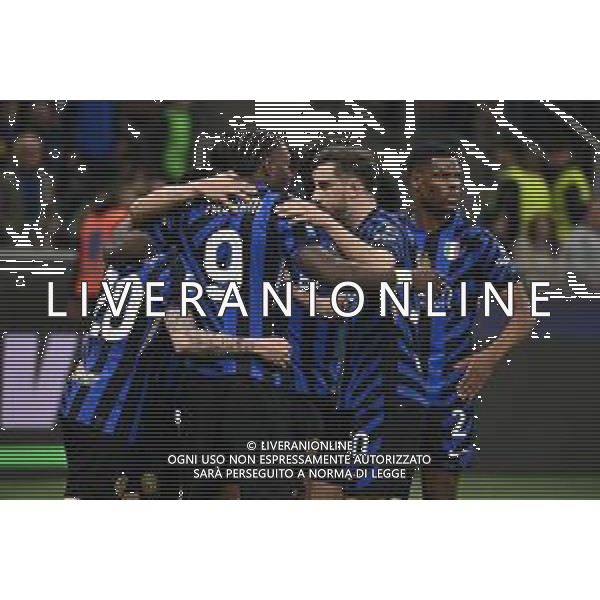 Inter vs Monza nella foto giocatori Inter esultanza dopo il gol del 3 a 2 Milano 08-03-2025 Stadio Giuseppe Meazza - San Siro Campionato Serie A Enilive - 28a giornata foto Roberto Garavaglia/Agenzia Aldo Liverani sas