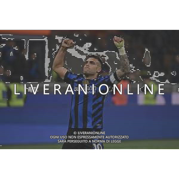 Inter vs Monza nella foto Lautaro Martinez (Inter) esultanza dopo il gol del 3 a 2 Milano 08-03-2025 Stadio Giuseppe Meazza - San Siro Campionato Serie A Enilive - 28a giornata foto Roberto Garavaglia/Agenzia Aldo Liverani sas