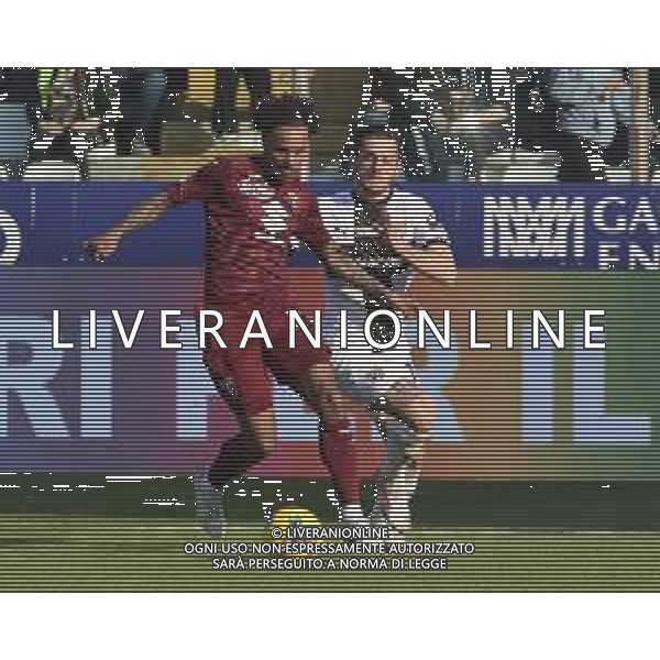 Valentino Lazaro of Torino FC competes for the ball with Emanuele Valeri of Parma AC during Parma Calcio vs Torino FC, 28° Serie A Enilive 2024-25 game at Ennio Tardini stadium in Parma (PR), Italy, on March 08, 2025. (Photo by Davide Casentini) AG ALDO LIVERANI SAS