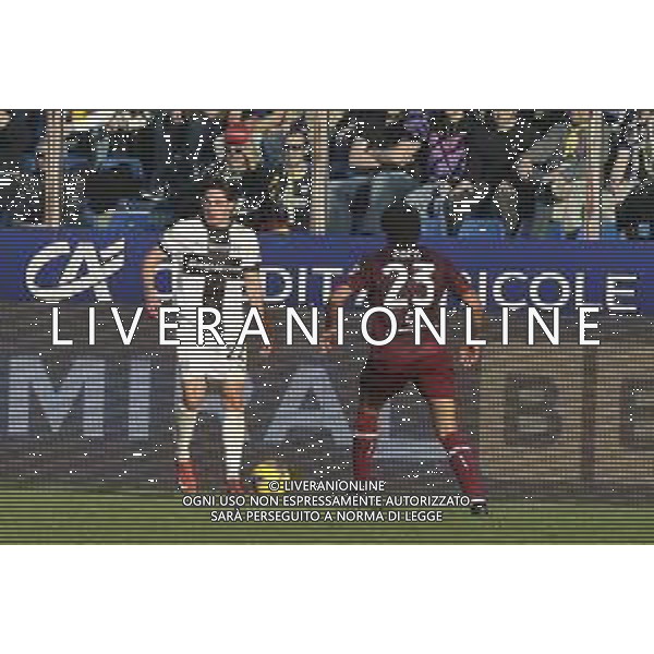 Matteo Cancellieri of Parma AC competes for the ball with Saúl Coco of Torino FC during Parma Calcio vs Torino FC, 28° Serie A Enilive 2024-25 game at Ennio Tardini stadium in Parma (PR), Italy, on March 08, 2025. (Photo by Davide Casentini) AG ALDO LIVERANI SAS