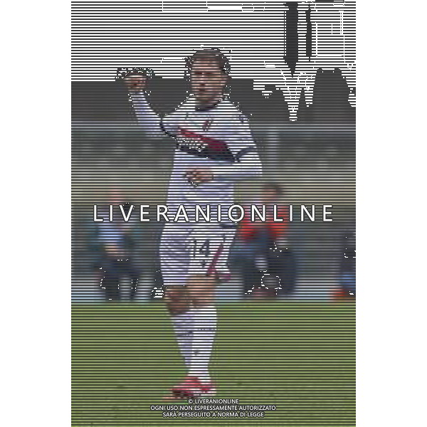 Davide Calabria of Bologna FC gestures during Hellas Verona FC vs Bologna BFC, 28° Serie A Enilive 2024-25 game at Marcantonio Bentegodi stadium in Verona (VR), Italy, on March 09, 2025. (Photo by Davide Casentini) AG ALDO LIVERANI SAS