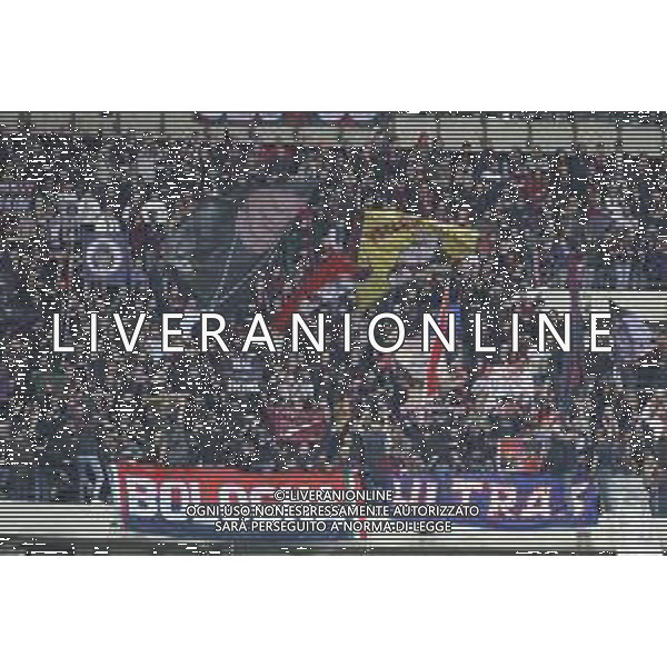 Bologna fans show their support during Hellas Verona FC vs Bologna BFC, 28° Serie A Enilive 2024-25 game at Marcantonio Bentegodi stadium in Verona (VR), Italy, on March 09, 2025. (Photo by Davide Casentini) AG ALDO LIVERANI SAS