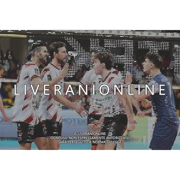 Reggio Calabria 09/03/2025 Volley Maschile Campionato serie A3. Domotek RC vs Sieco Service Ortona. In foto: Lazzaretto Esposito Zappoli e Picardo Domotek RC. Foto: Pasquale Garreffa Agenzia Liverani SAS