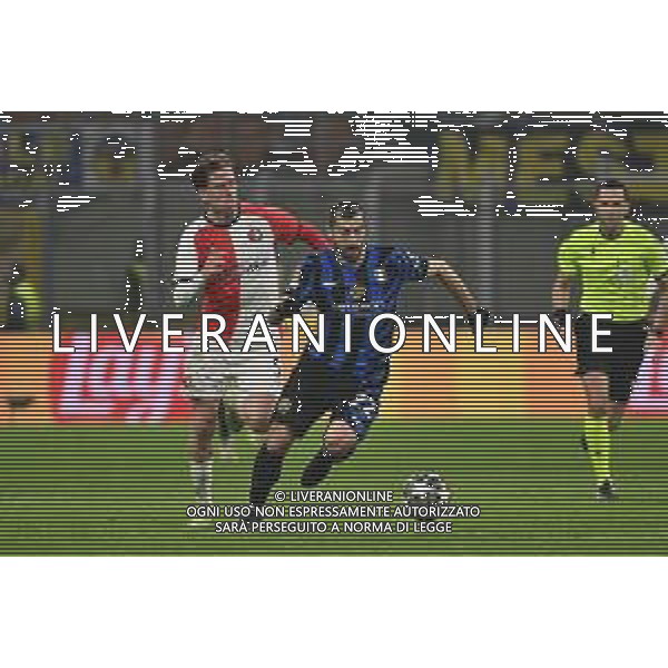 Inter vs Feyenoord nella foto Gijs Smal (Feyenoord) e Henrikh Mkhitaryan (Inter) Milano 11-03-2025 Stadio Giuseppe Meazza - San Siro UEFA Champions League ottavi di finale gara di ritorno foto Roberto Garavaglia/Agenzia Aldo Liverani sas