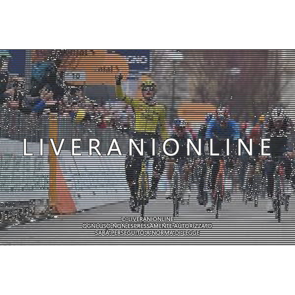 13-03-2025 Tirreno - Adriatico; Tappa 04 Norcia - Trasacco; 2025, Visma - Lease A Bike; 2025, Ineos Grenadiers; Kooij, Olav; Ganna, Filippo; Trasacco; ©SIROTTI - AGENZIA ALDO LIVERANI SAS