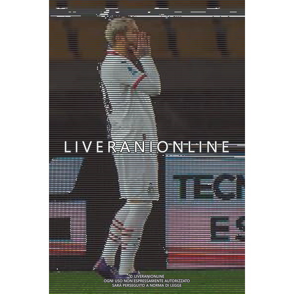 TVEM March 8, 2025 Lecce, Italy - US Lecce vs AC Milan - Italian soccer serie A 2024/25 - Via Del Mare Stadium. In the pic: Theo Hernandez of AC Milan disappointment foto emmanuele mastodonato-ag aldo liverani sas