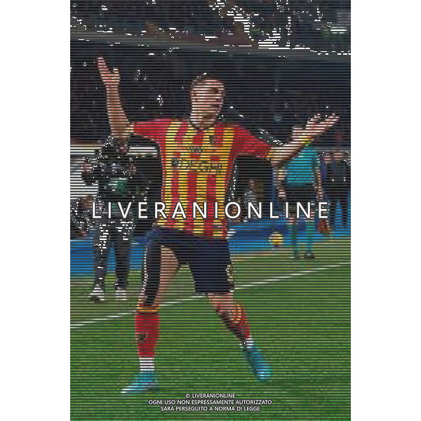 TVEM March 8, 2025 Lecce, Italy - US Lecce vs AC Milan - Italian soccer serie A 2024/25 - Via Del Mare Stadium. In the pic: Nikola Krstovic of US Lecce celebrates after scoring a goal foto emmanuele mastodonato-ag aldo liverani sas