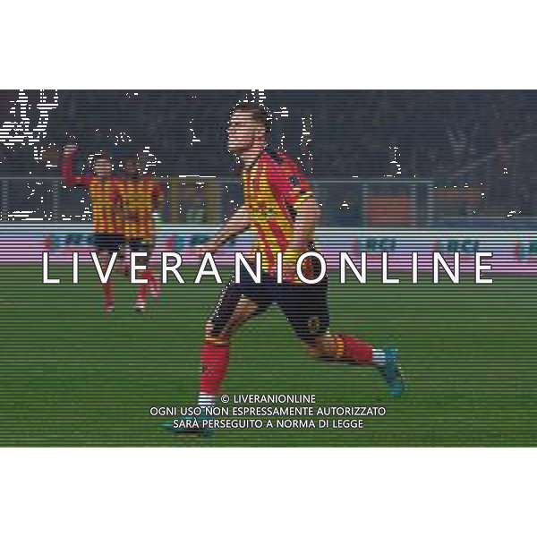 TVEM March 8, 2025 Lecce, Italy - US Lecce vs AC Milan - Italian soccer serie A 2024/25 - Via Del Mare Stadium. In the pic: Nikola Krstovic of US Lecce celebrates after scoring a goal foto emmanuele mastodonato-ag aldo liverani sas