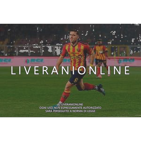 TVEM March 8, 2025 Lecce, Italy - US Lecce vs AC Milan - Italian soccer serie A 2024/25 - Via Del Mare Stadium. In the pic: Nikola Krstovic of US Lecce celebrates after scoring a goal foto emmanuele mastodonato-ag aldo liverani sas