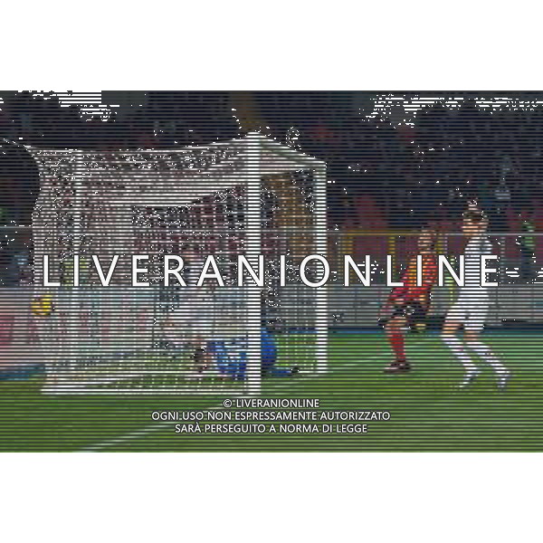 TVEM March 8, 2025 Lecce, Italy - US Lecce vs AC Milan - Italian soccer serie A 2024/25 - Via Del Mare Stadium. In the pic: Christian Pulisic of AC Milan scores a goal of 2-3 foto emmanuele mastodonato-ag aldo liverani sas