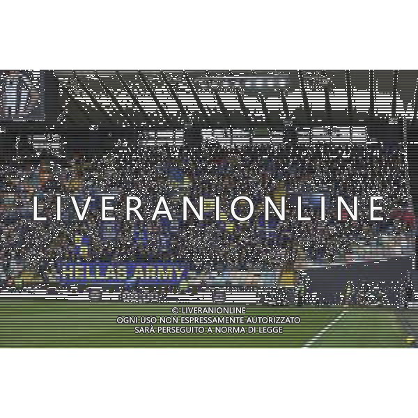 Tifosi - Hellas Verona fans show their support during Udinese Calcio vs Hellas Verona FC, 29° Serie A Enilive 2024-25 game at Bluenergy stadium in Udine (UD), Italy, on March 15, 2025. (Photo by Davide Casentini) - AGENZIA ALDO LIVERANI SAS