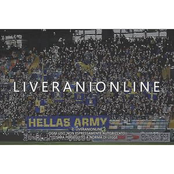 Tifosi - Hellas Verona fans show their support during Udinese Calcio vs Hellas Verona FC, 29° Serie A Enilive 2024-25 game at Bluenergy stadium in Udine (UD), Italy, on March 15, 2025. (Photo by Davide Casentini) - AGENZIA ALDO LIVERANI SAS